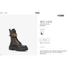 팬디 정품 풀박스구성 블랙 가죽 바이커 부츠 (국내배송)