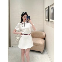 디올 라펠 단추 테니스 스타일 폴로 반팔 (해외배송)