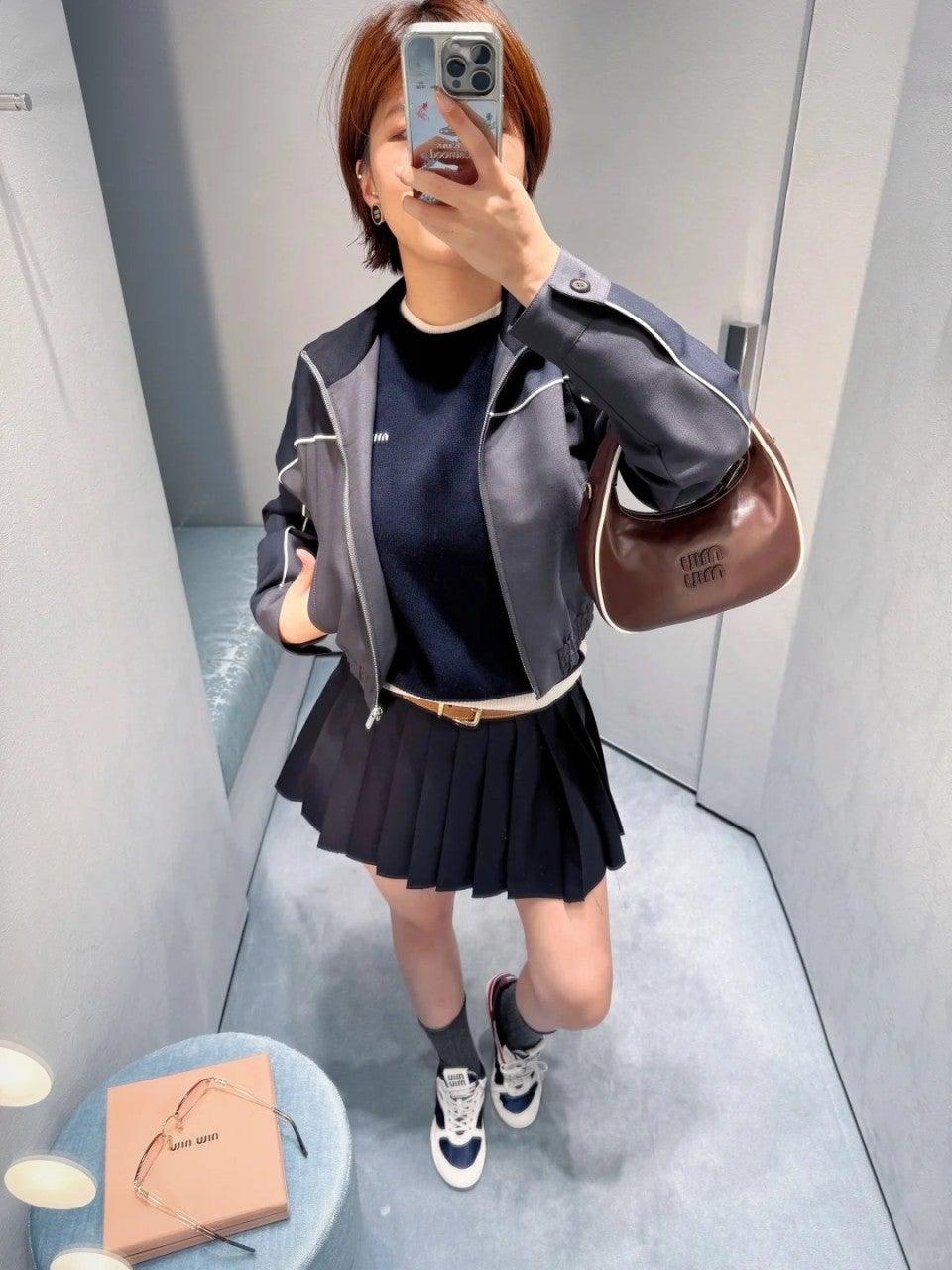 미우미우 MIU 25NEW 헤비 워스티드 울 패치워크 재킷 (해외배송)