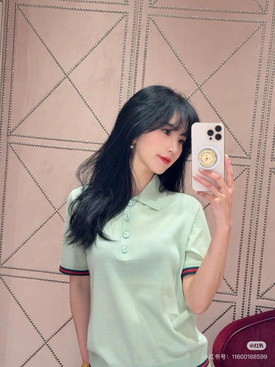 구찌 클래식 실크 울 폴로 반팔 (해외배송)