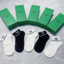 프라다 투톤 누드 로고 5색양말 (국내배송)