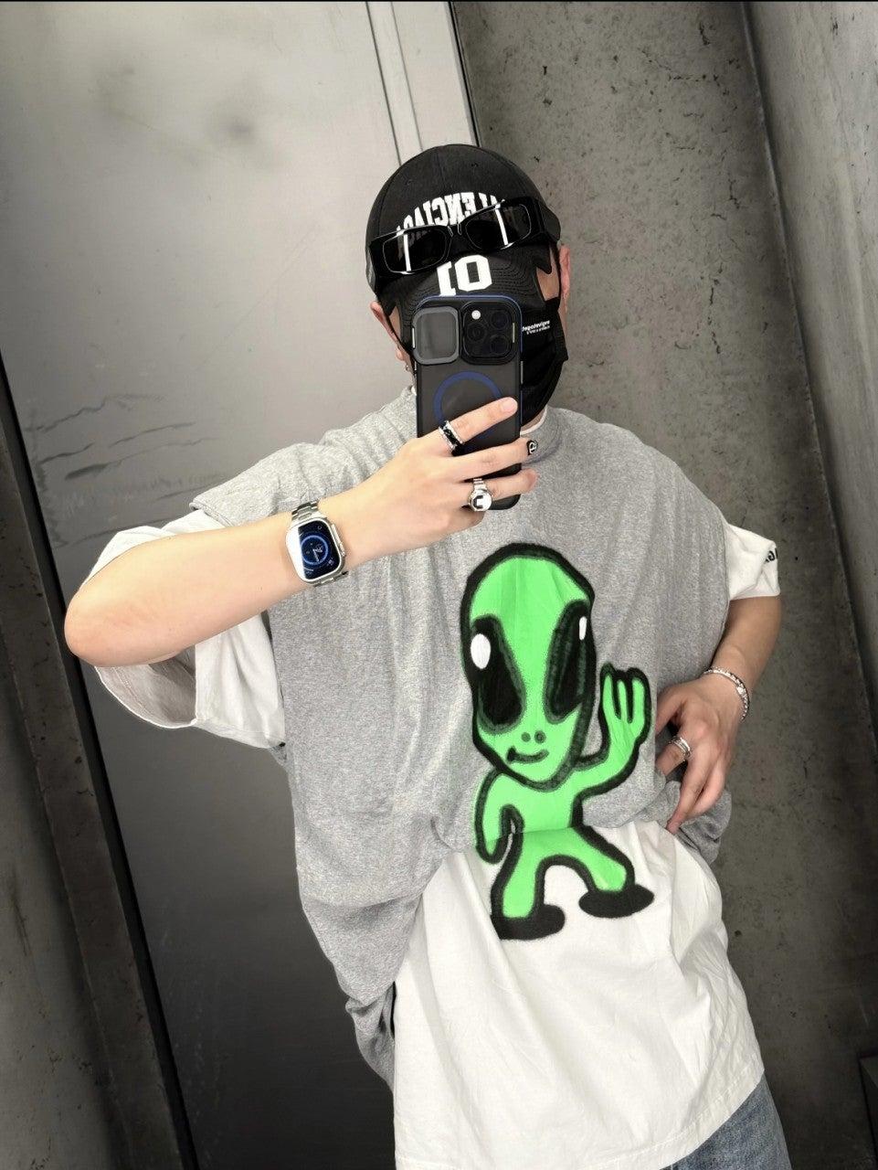 발렌시아가 파리 패밀리 루미너스 에일리언 반팔 티셔츠 (해외배송)