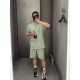발렌시아가 민트 그린 자수 슬로건 반팔 티셔츠 (해외배송)