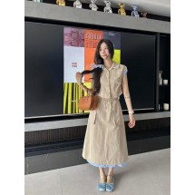 미우미우 레이어드 숏 셔츠 + 롱스커트 SET (국내배송)