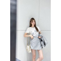 디올 나비 프린트 반팔 티셔츠 (해외배송)