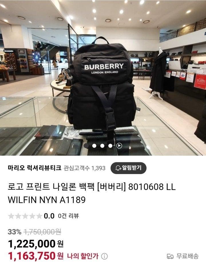 버버리 로고 프린트 나일론 백팩 (국내배송)