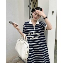 셀린느 마린 지퍼넥 스트라이프 폴로 드레스 (국내배송)