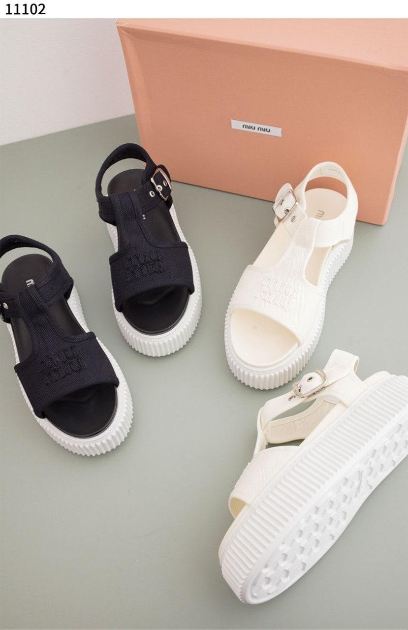 미우미우 Denim flatform sandals (국내배송)