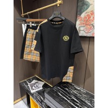 버버리 남성 캐주얼 라운드넥 반팔 반바지 세트 (해외배송)
