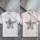 디올 여성 스타로고 린넨 라운드 반팔 (국내배송)