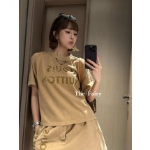 루이비통 컬러 레터 프린트 체인 반팔 2컬러 (해외배송)