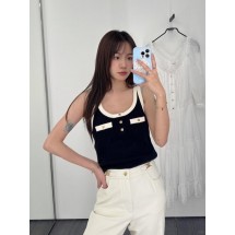 셀린느 쓰리버튼 포켓 콘트라스팅 슬림 베스트 (해외배송)