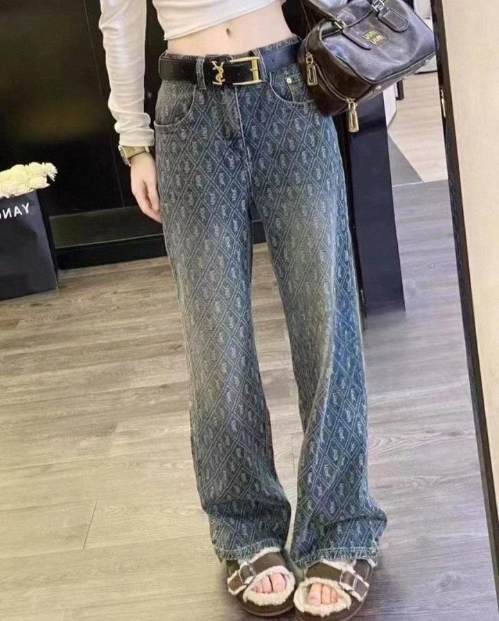 입생로랑 헤짐 자수 데님 청바지 (국내배송)