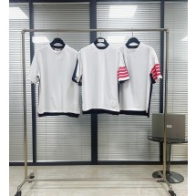 톰브라운 레드 4줄 컬러블록 반팔 (해외배송)
