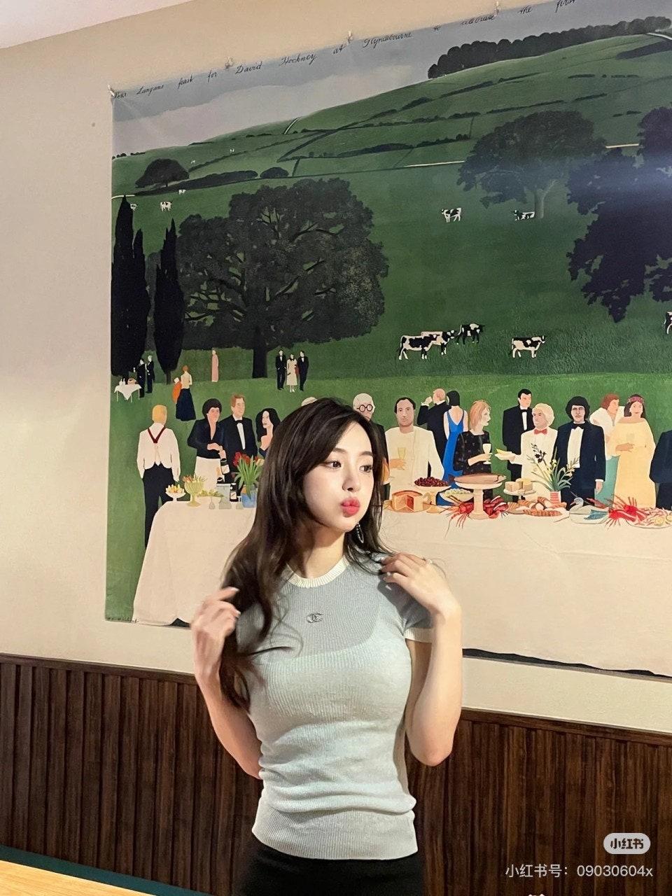 샤넬 25S 니트 라인스톤 컬러블록 (정품급 해외배송)