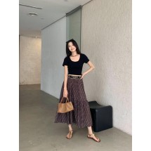 펜디 FF 브라운 올드 플라워 리본 스커트 (해외배송)