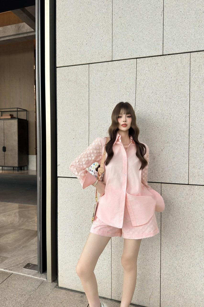 루이비통 핑크 패치워크 모노그램 셔츠 (해외배송)