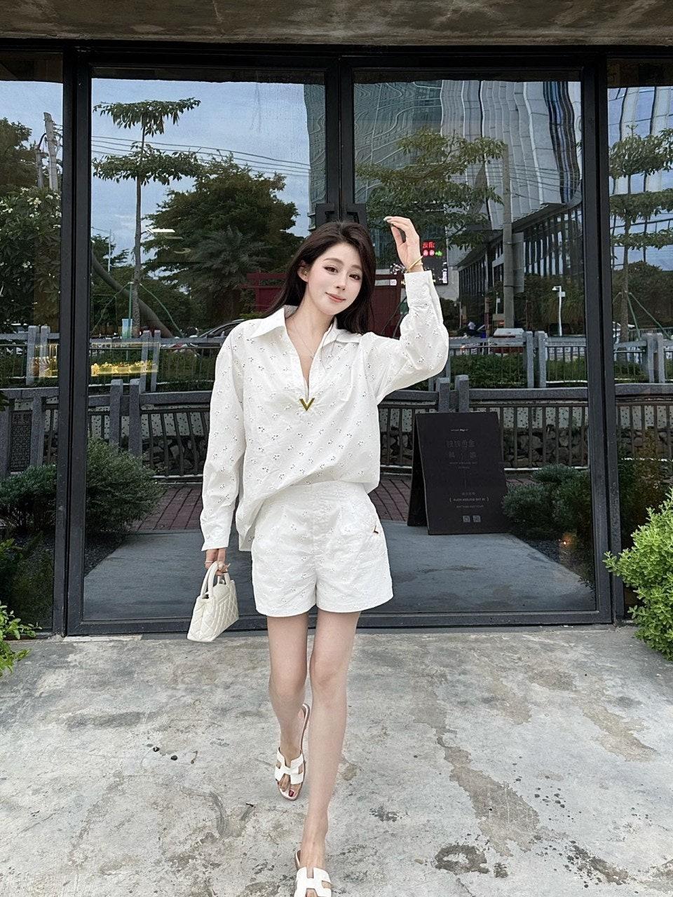발렌티노 자수 V버튼 디자인 세트 (해외배송)