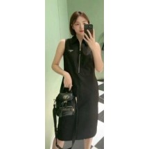 프라다 파유 드레스 블랙 (국내배송)