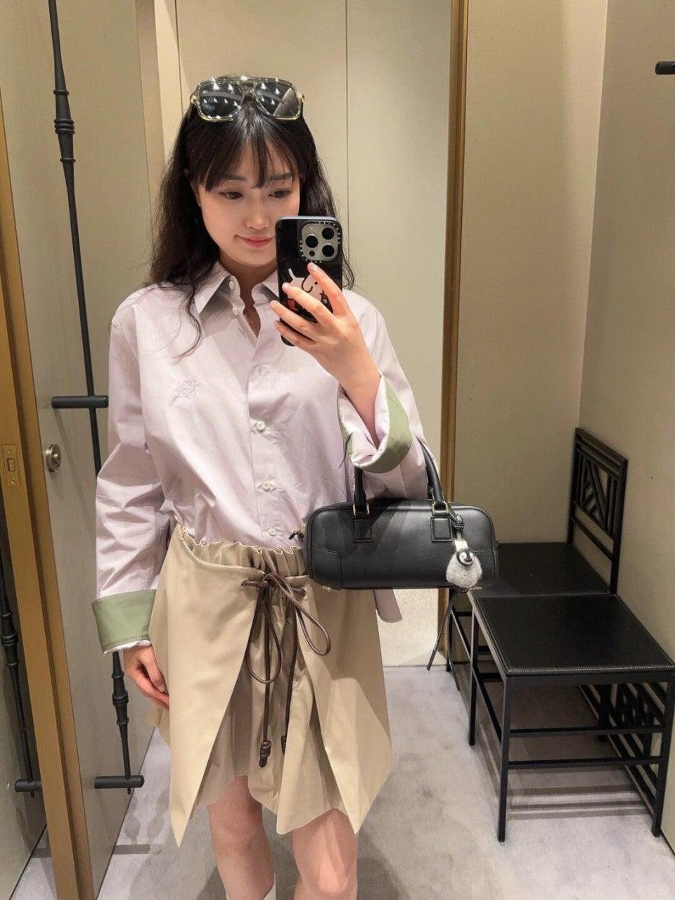 로에베 연보라색 코튼 클래식 라펠 긴팔 셔츠 (해외배송)