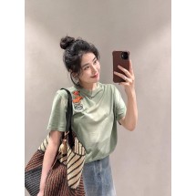 로에베 마이크로 로고 베어 자수 라운드넥 반팔 (해외배송)