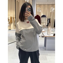 미우미우 뉴 컬리지 스타일 컬러블록 스트라이프 긴팔 (해외배송)