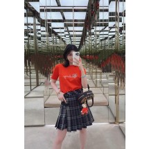 버버리 체크무늬 하트 레터 자수 라운드넥 반팔 3컬러 (해외배송)
