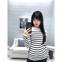 디올 스트라이프 자카드 오프숄더 니트 탑 (해외배송)