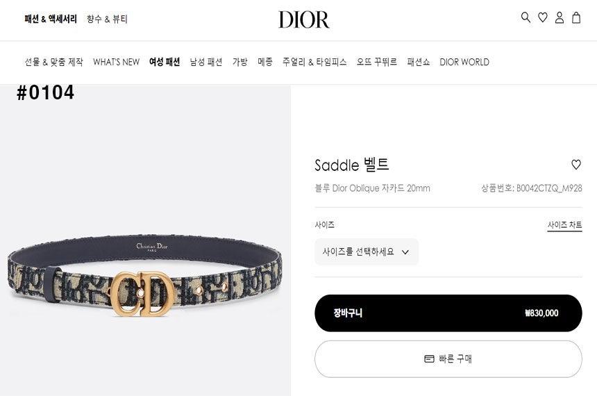 디올 오블리크 새들 여성 벨트 (국내배송)