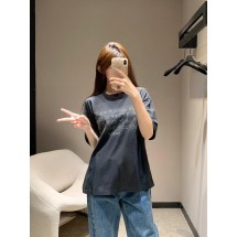 메종마르지엘라 MM6 디지털 스티칭 로고 디스트레스드 반팔 (해외배송)
