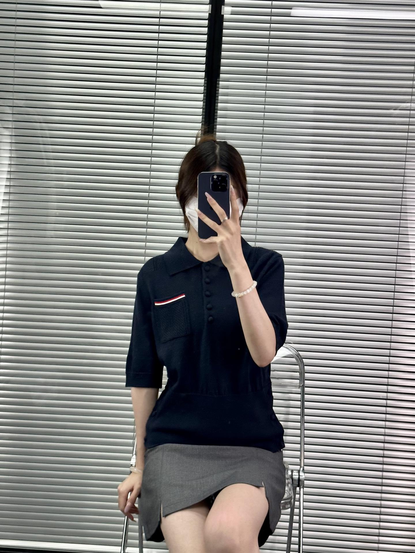 톰브라운 포켓 스트라이프 폴로 반팔 3컬러 (해외배송)