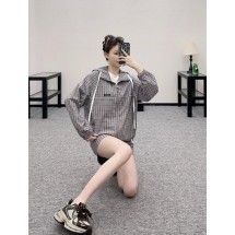 미우미우 체크 테크니컬 패브릭 바람막이 셋업 (국내배송)