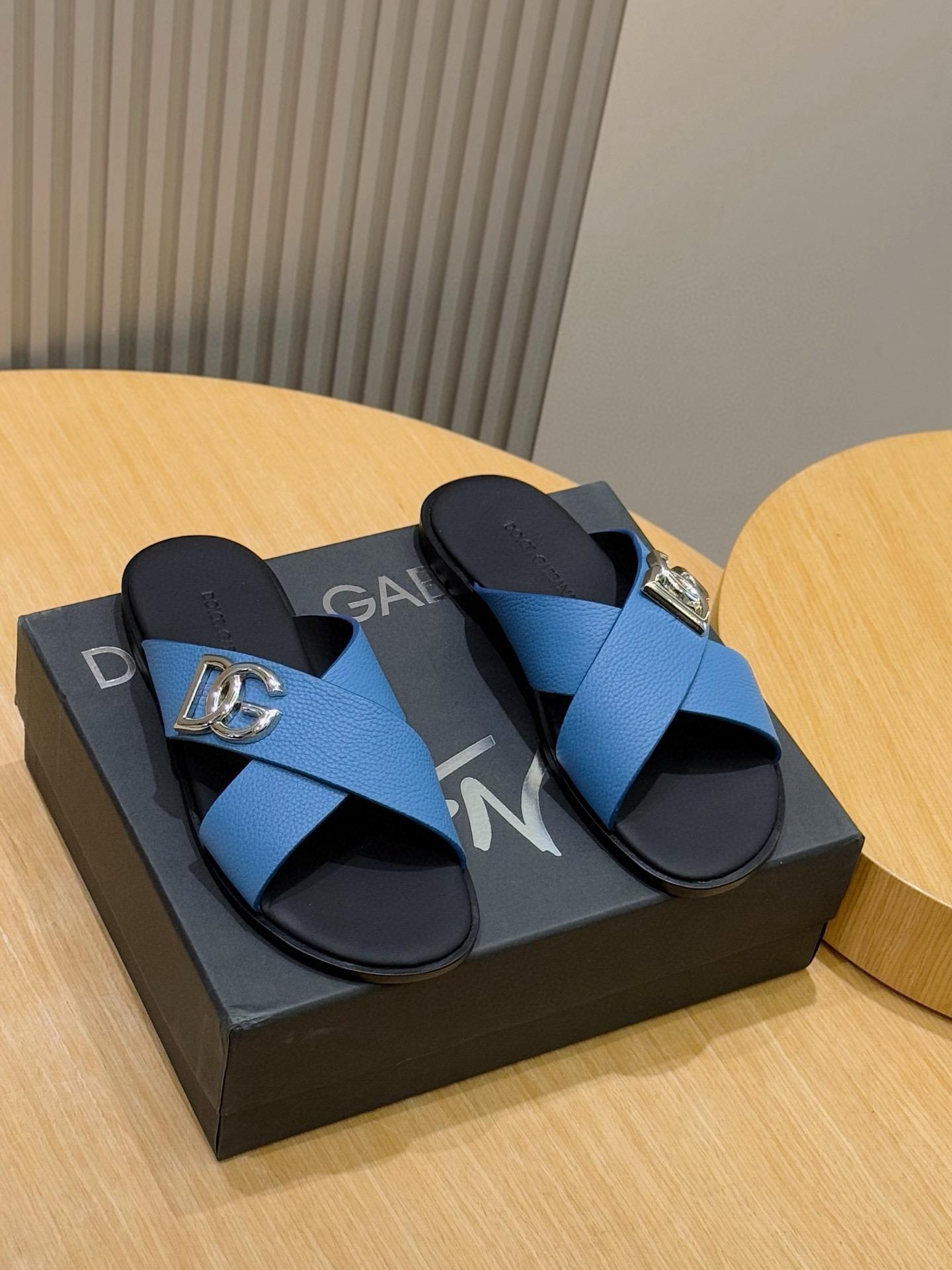 돌체앤가바나 D&G 송아지 가죽 남성용 슬리퍼 (해외배송)