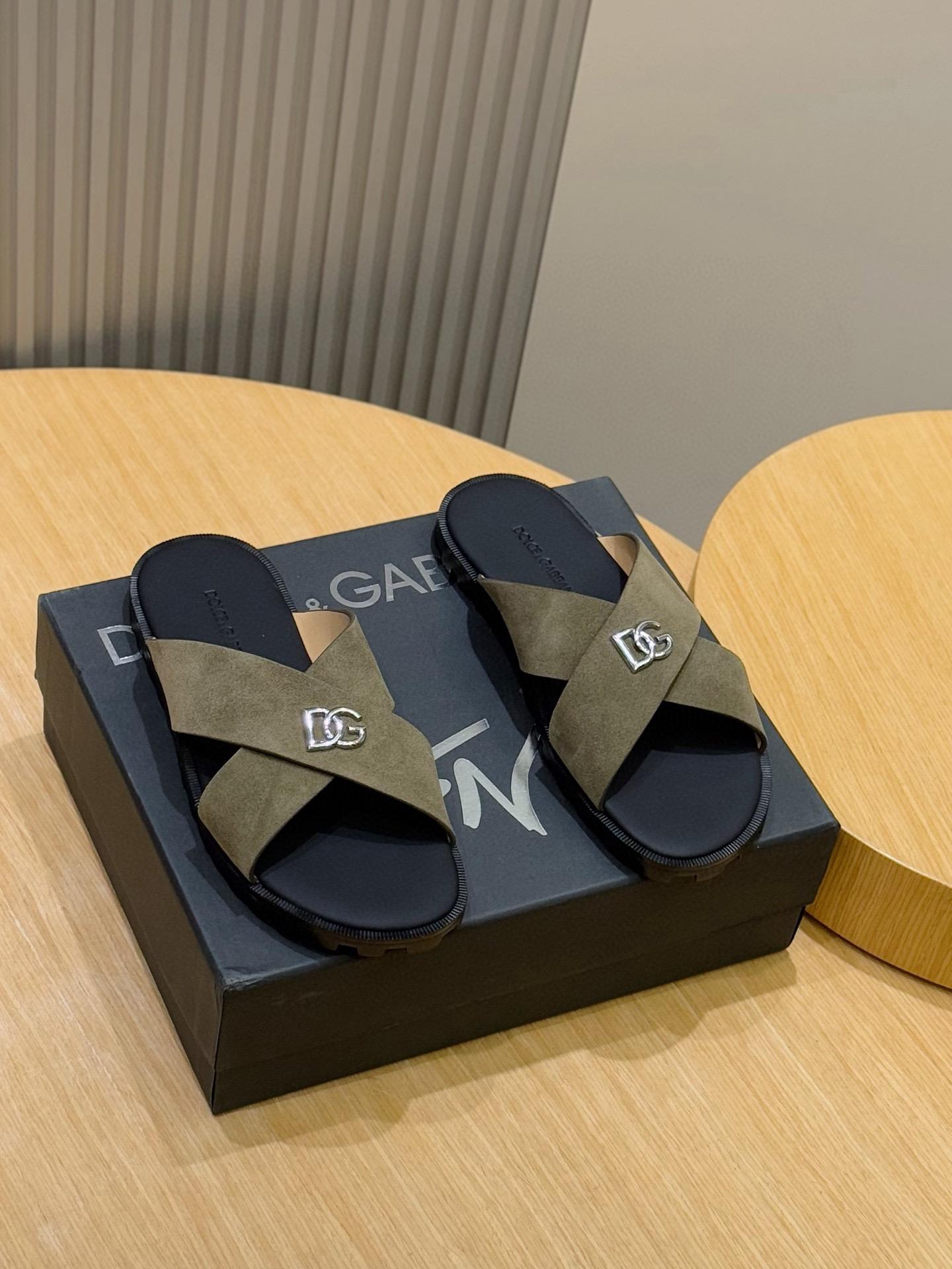 돌체앤가바나 D&G 송아지 가죽 남성용 슬리퍼 (해외배송)
