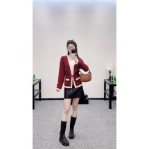샤넬 25FW 퓨어 울 커스텀 다이드 콘트라스트 컬러 스티칭 드로스트링 가디건 (정품급 해외배송)