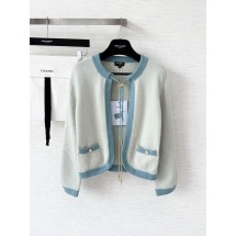 샤넬 25FW 퓨어 울 커스텀 다이드 콘트라스트 컬러 스티칭 드로스트링 쇼트 가디건 (정품급 해외배송)
