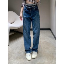 알렉산더왕  더블 웨이스트라인 로우 엣지 스트레이트 진 (해외배송)