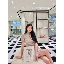 발렌티노 꽃 반팔 퍼 엣지 드레스 (해외배송)