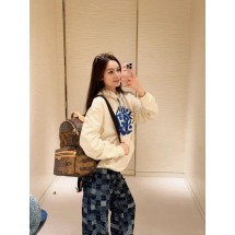 루이비통 플라워 패턴 프린트 블루 드로스트링 후드 (해외배송)