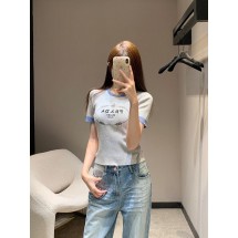 프라다 배색 자수 레터 반팔 (해외배송)