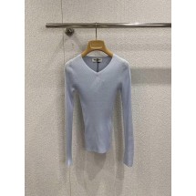 미우미우 미니멀리스트 V넥 울 바텀 탑 (해외배송)