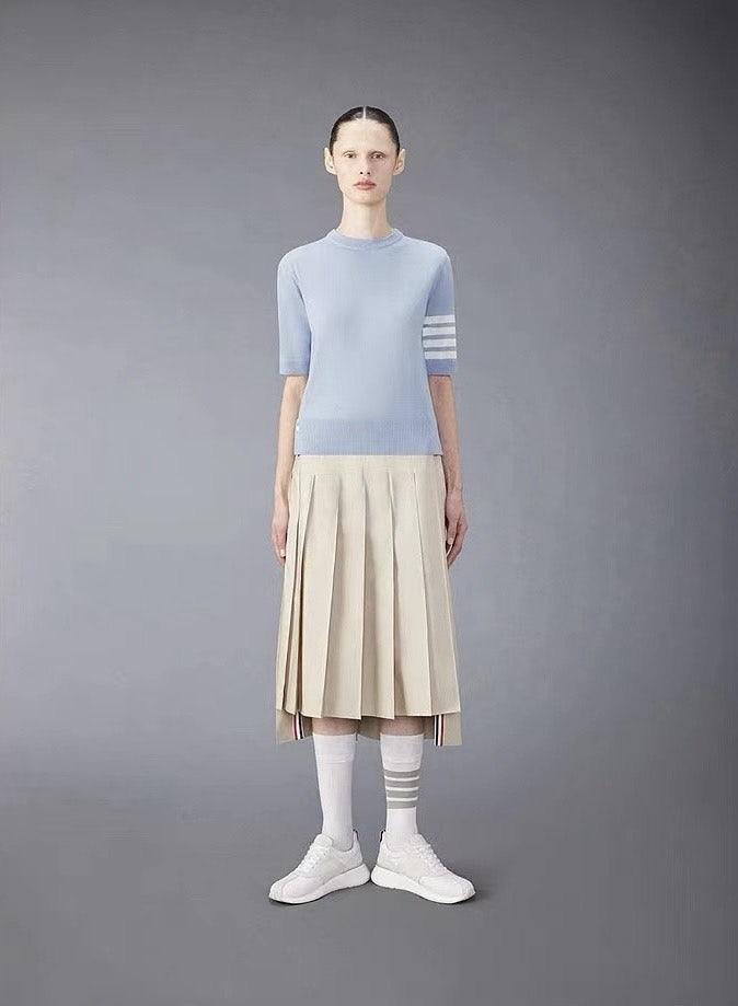 톰브라운 THOM BROWNE 여성 메리노 울 저지 4바 반팔 (국내배송)