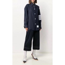 톰브라운 THOM BROWNE 여성 4-바 긴팔 린넨 셔츠 (국내배송)