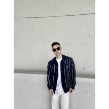 프라다 스트라이프 자수 가디건 (해외배송)