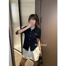 미우미우 라펠 반소매 반팔  (해외배송)