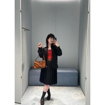 미우미우 아플리케 플리츠 미디 스커트 (해외배송)
