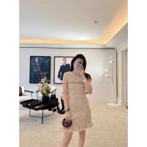 샤넬 반소매 러플 니트 드레스 (해외배송)