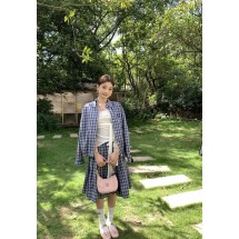 미우미우 체크 무늬 플리츠 롱 스커트 (해외배송)