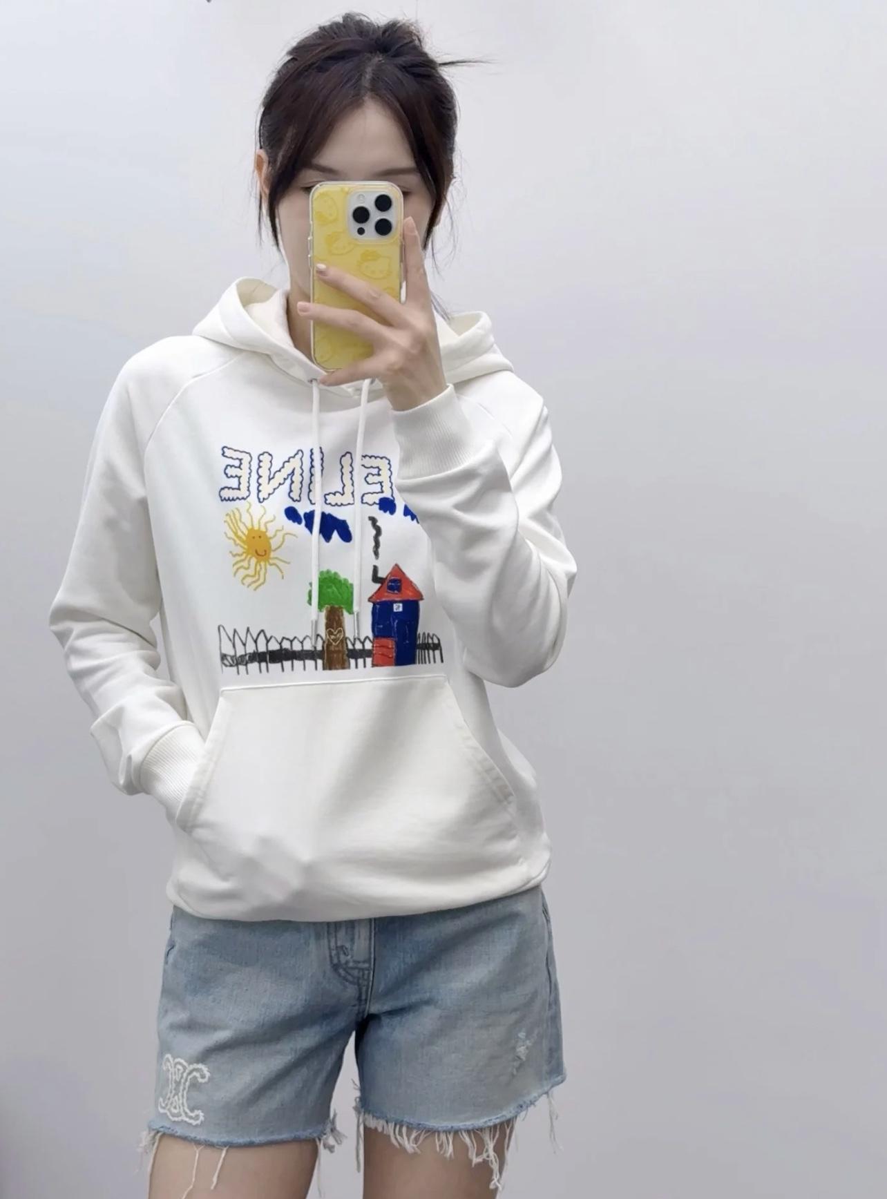 셀린느 프린트 후드 긴팔 (해외배송)