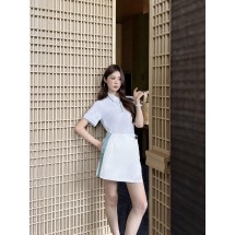 디올 사이드 스트라이프 프레피 스타일 반바지 스커트 (해외배송)
